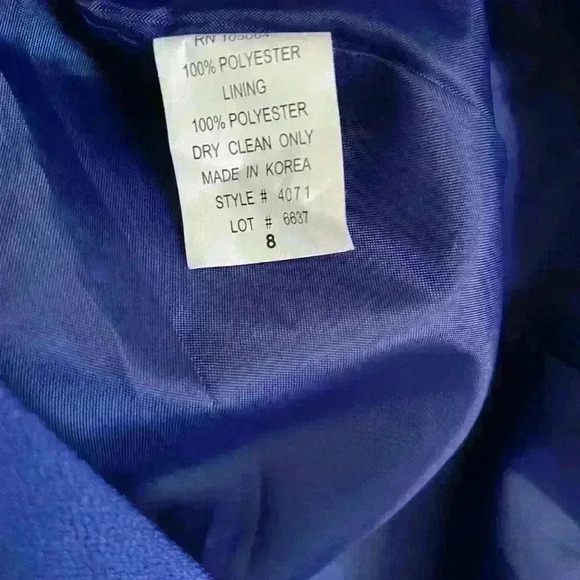 Chad Stevens Blazer Jacket and Skirt 2 Piece| Royal Blue | Size 8 - Picture 6 of 7